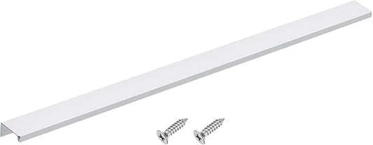 uxcell Cabinet Finger Edge Pull, 1pcs 500mm / 19.69" Aluminum Alloy Back Mount Hidden Cabinet Pulls Concealed Handle for Home Kitchen Drawer Cabinet, Silver