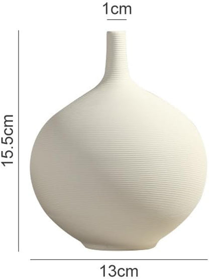 Scandinavian Style Ceramic Vase Frosted Simple Home TV Cabinet Creative Decoration Modern White Ceramic Vase, Small Narrow Neck Vases, Ceramic Flower Vases Decorative, Fireplace, Table Decor Va