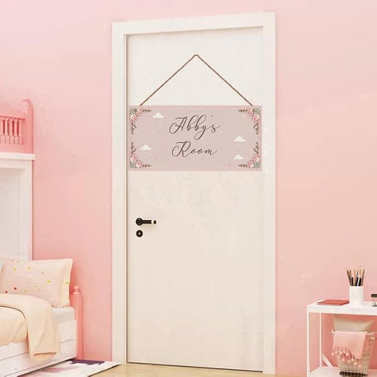 Personalized Sign Flowers Sign For Girls Room Farmhouse Decor Wall Art Home Decor For Kids Room,Custom Name Door Art Decor Decorative Plate for Boys Bedroom