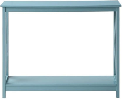 Convenience Concepts Oxford Console Table 39.5" - Sofa Table with Storage Shelf, Transitional Entryway Hall Table for Living Room and Bedroom, Display Foyer Table, Sea Foam Blue