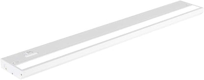 LED Under Cabinet Lighting Hardwired - 3CCT 24 Inch White Finish - Undercabinet Lights for Kitchen - Linkable Undercounter Dimmable Plug in Light or Hard Wired - Under Counter Fixture Direct Wire