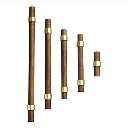 Drawer 6.69"/170mm Pulls Brass Walnut Kitchen Wardrobe Cabinet Hardware Pull Handle with Screw,24Pcs