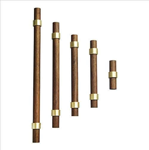 Drawer 8.66"/220mm Pulls Brass Walnut Kitchen Wardrobe Cabinet Hardware Pull Handle Adjustable Hole Distance with Screw, 4Pcs