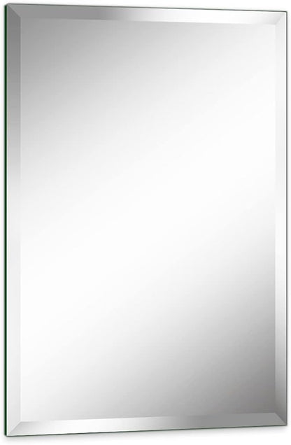 20"x30" Frameless Rectangle Wall Mirror with 1 inch Beveled Edge for Bathroom Vanity
