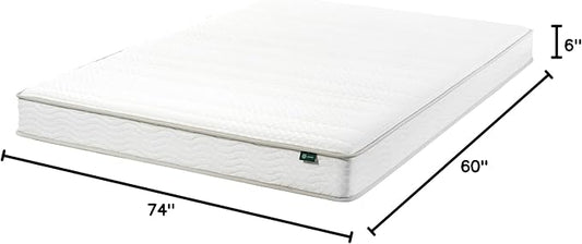 ZINUS 6 Inch Foam and Spring RV Mattress, [New Version], Short Queen for RVs, Campers & Trailers, Smaller, More Convenient WonderBox Packaging, Mattress-in-a-Box