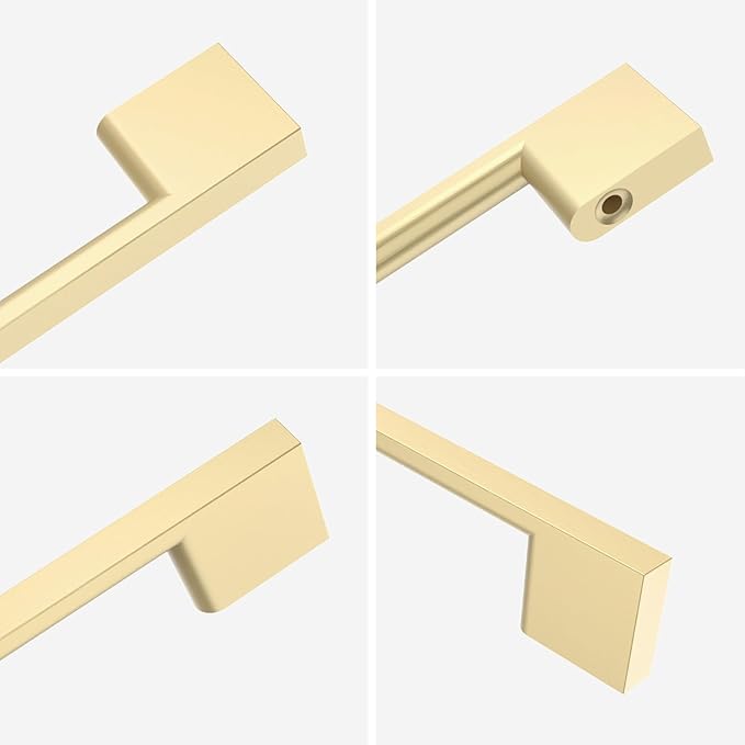 6 Pack Brushed Gold Cabinet Handles 12.5 Inch - Kitchen Hardware, Wardrobe Pulls, Brass Dresser Pulls for Cabinets