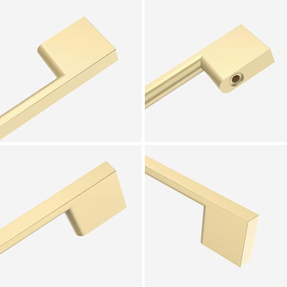 Brushed Gold Cabinet Pulls - 10 Pack, 10 Inch Handles, Brass Dresser Pulls, Kitchen Handles