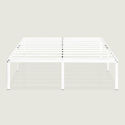 Best Price Mattress 18 Inch Metal Platform Bed Frame, Heavy Duty Steel Slats, White, King