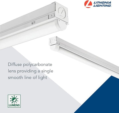 Lithonia Lighting 2ft Light Fixture, LED Strip Light, 120V, 4000K Cool White Light, 2-Foot, 1-Light, White (MNSL L23 1LL 120V 40K 80CRI M6)