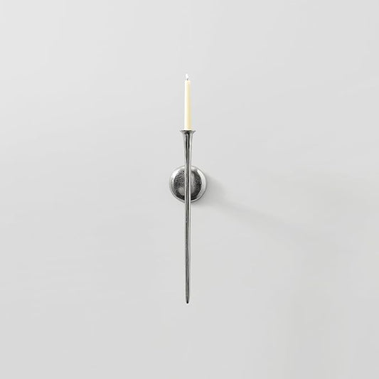 Aspar Wall Sconce, Modern Candle Holder with Elegant Hook Design, Versatile Decorative Lighting for Indoor Wall Decor and Ambiance Setting, Silver (Candle Not Included)