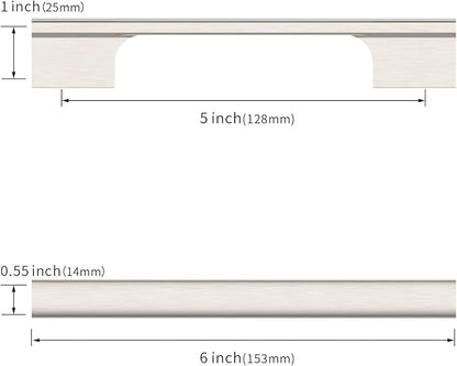 Asidrama 20 Pack 5 Inch(128mm) Brushed Satin Nickel Kitchen Cabinet Handles, Cabinet Pulls Kitchen Cabinet Hardware for Cupboard Drawer Pulls