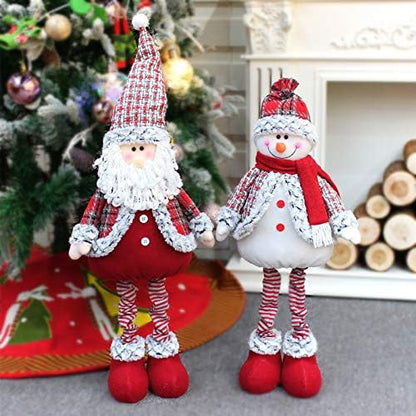 Large Standing Christmas Gnomes, 95CM Swedish Tomte Large Santa Gnome Stuffed Plush with Retractable Spring Legs, Scandinavian Christmas Decorations Ornaments Holiday Home Decor (Red Santa Gnome)