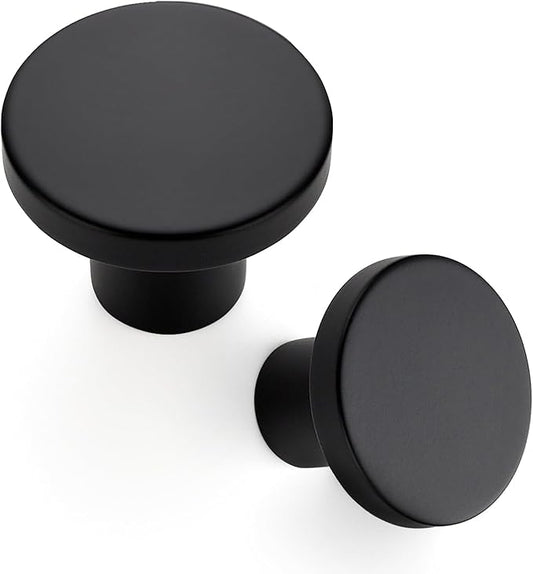 Ravinte 20 Pack Cabinet Knobs Black Kitchen Cabinet Knobs Round Dresser Drawer Knobs Matte Black Drawer Pulls Closet Door Knobs 1-1/5 Inch
