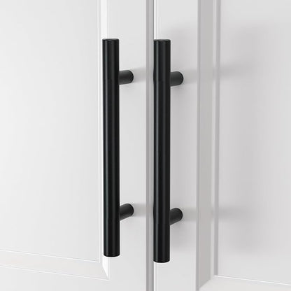 homdiy Black Cabinet Handles 10Pack 3inch Hole Center Kitchen Drawer Pulls and Knobs Stainless Steel Cabinet Hardware for Bathroom, Cupboard