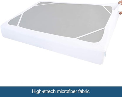 Box Spring Cover California King Size with Smooth and Elastic Woven Material, Alternates for Bed Skirt, Wrinkle & Fading Resistant, Washable, Dustproof, White