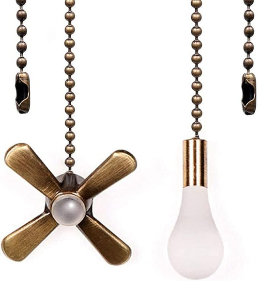 Ceiling Fan Pull Chain Decorative Ornaments Extension for 13.6 Inch Fan Pulls and Light - 2 Pcs (Bronze)
