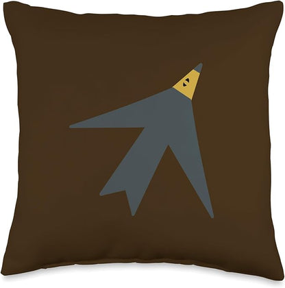 Cute Scandinavian Animals Designs Chic Scandinavian Bird Minimalism Throw Pillow, 16x16, Multicolor
