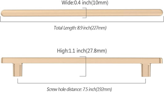 10 Pack 7.5 Inch(192mm) Kitchen Cabinet Handles Champagne Bronze Cabinet Pulls Champagne Gold Kitchen Cabinet Hardware Drawer Pulls for Cupboard Wardrobe