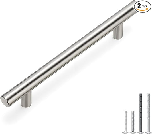 homdiy Brushed Nickel Cabinet Pulls Cabinet Handles, 5in(128mm) Center to Center Dresser Drawer Handles Silver Drawer Pulls for Kitchen, Bedroom, Bathroom, Wardrobe Hardware