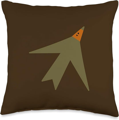 Cute Scandinavian Animals Designs Chic Scandinavian Bird Minimalism Throw Pillow, 16x16, Multicolor