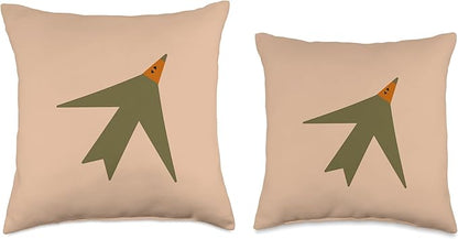 Cute Scandinavian Animals Designs Chic Scandinavian Bird Minimalism Throw Pillow, 16x16, Multicolor