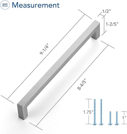 Ravinte 20 Pack Brushed Nickel Kitchen Cabinet Handles 8-4/5 Inch Cabinet Pulls Square Kitchen Hardware for Cabinet Drawer Pulls Drawer Handles Come with Screwdriver