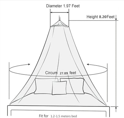 Eimilaly Bed Canopy Mosquito Net, Bed Canopy for Girls Room Decor - Insect Protection Hanging Canopy for Adults, Babies, Outdoor Camping, Light Blue/No Opening