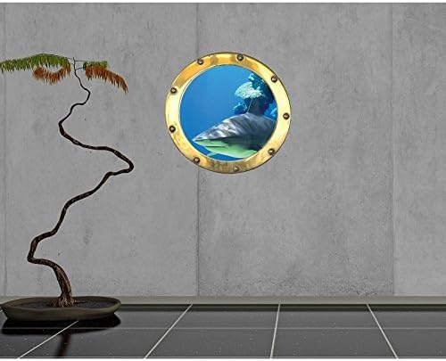 Ambiance-Live Wall Sticker Optical Illusion Shark 60 x 60 cm
