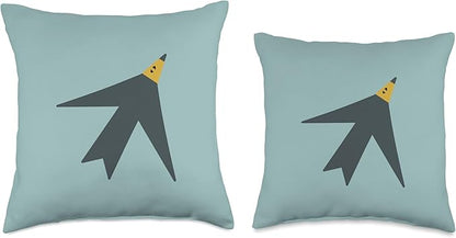 Cute Scandinavian Animals Designs Chic Scandinavian Bird Minimalism Throw Pillow, 18x18, Multicolor