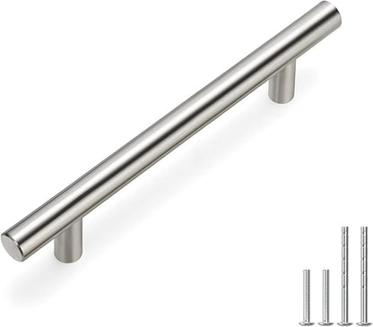 homdiy Brushed Nickel Cabinet Pulls Cabinet Handles, 4in(102mm) Center to Center Dresser Drawer Handles Silver Drawer Pulls for Kitchen, Bedroom, Bathroom, Wardrobe Hardware