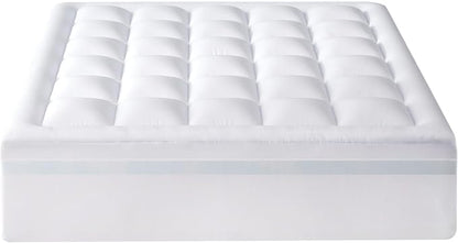 Best Price Mattress 4 Inch Pillowtop Mattress Topper and Pad Combo, 2 Inch Egg Crate Foam Mattress Topper, 2 Inch Plush Mattress Pad, Certified Safe Foam and Fabric, Dorm Essentials, King