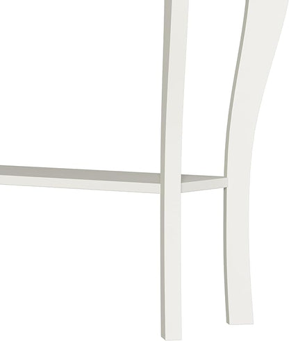 ChooChoo Narrow Farmhouse Console Table with Drawer, Chic Accent Sofa Entryway Table with Shelves for Entryway, Living Room, Hallway, Soft White