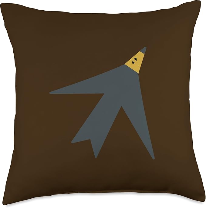 Cute Scandinavian Animals Designs Chic Scandinavian Bird Minimalism Throw Pillow, 18x18, Multicolor