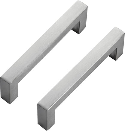Ravinte 25 Pack Brushed Nickel Kitchen Cabinet Handles 4 Inch Cabinet Pulls Square Kitchen Hardware for Cabinet Drawer Pulls Drawer Handles Come with Screwdriver
