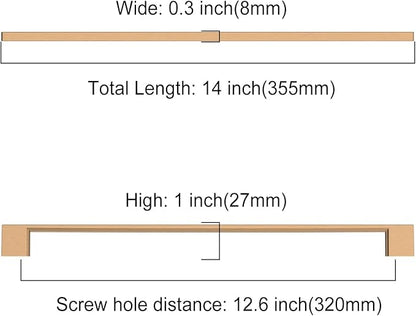 Asidrama 6 Pack 12.6 Inch(320mm) Champagne Bronze Kitchen Cabinet Handles, Cabinet Pulls Kitchen Cabinet Hardware for Cupboard Drawer Handles Dresser Pulls