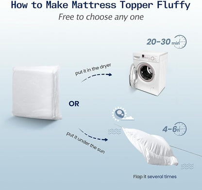 SOPAT Mattress Topper RV King Size Extra Thick Mattress Pad 8-21" Deep Pocket Soft Down Alternative Fill Mattress Protector Pillow Top Mattress Cover (72x80 Inches, White)