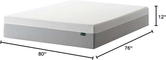 ZINUS 12 Inch Green Tea Essential Memory Foam Mattress [New Version], King, Fiberglass Free, Medium Feel, Breathable Airflow Memory Foam, Certified Safe Foams & Fabric, Mattress in A Box