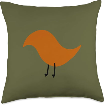 Cute Scandinavian Animals Designs Chic Scandinavian Birds Minimalistic Animal Danish Throw Pillow, 18x18, Multicolor