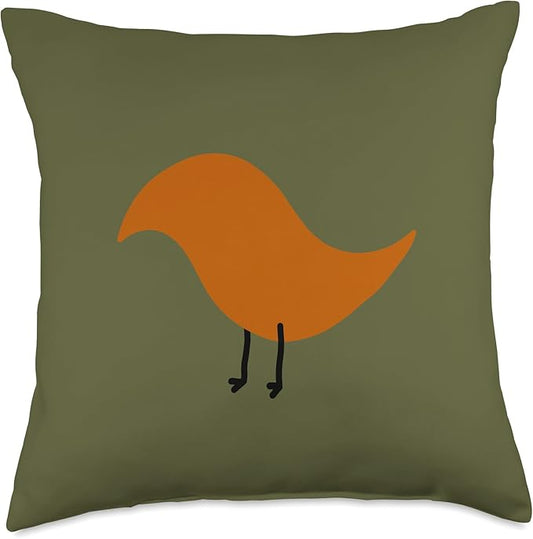 Cute Scandinavian Animals Designs Chic Scandinavian Birds Minimalistic Animal Danish Throw Pillow, 18x18, Multicolor