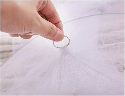 Eimilaly Bed Canopy Mosquito Net, Bed Canopy for Girls Room Decor - Insect Protection Hanging Canopy for Adults, Babies, Outdoor Camping, Purple/No Opening