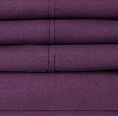 Queen Sheets Purple - 6 Piece 1500 Supreme Collection Fine Brushed Microfiber Deep Pocket Queen Sheet Set Bedding - 2 Extra Pillow Cases, Great Value, Queen, Purple