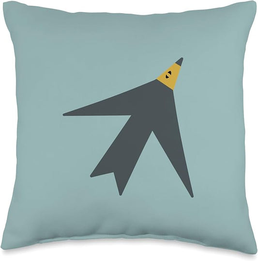 Cute Scandinavian Animals Designs Chic Scandinavian Bird Minimalism Throw Pillow, 16x16, Multicolor