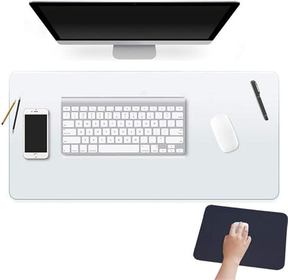 Clear Plastic Office Desk Blotter Keyboard Pad Computer Mat Table Protector Tablecloth Wooden Furniture Coffee Glass End Side Top Protection Cover Waterproof Wipeable Rectangular PVC Vinyl 16 X 48 "