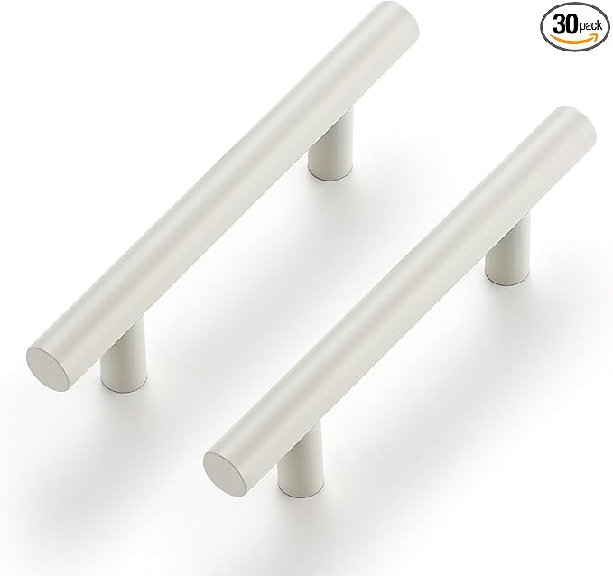 Ravinte 30 Pack | 5 Inch Cabinet Pulls White Stainless Steel Kitchen Drawer Pulls Cabinet Handles 5 InchLength, 3 Inch Hole Center