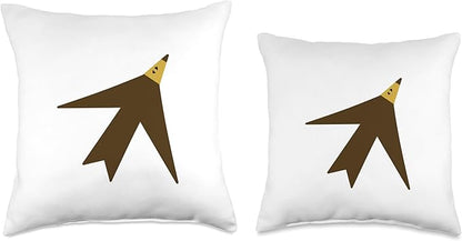 Cute Scandinavian Animals Designs Chic Scandinavian Bird Minimalism Throw Pillow, 18x18, Multicolor