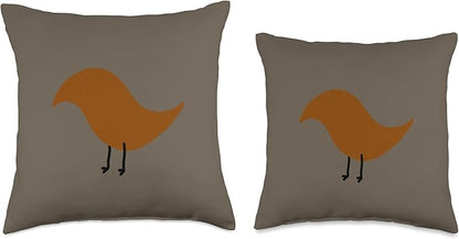 Cute Scandinavian Animals Designs Chic Scandinavian Birds Minimalistic Animal Danish Throw Pillow, 16x16, Multicolor
