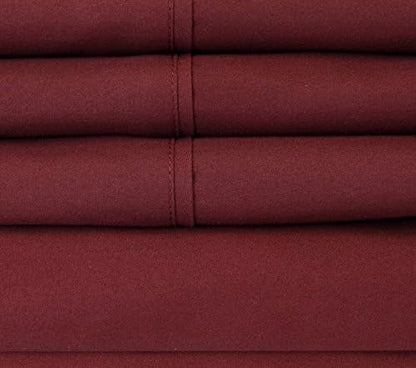 Cal King Size Bed Sheets - 6 Piece 1500 Supreme Collection Fine Brushed Microfiber Deep Pocket California King Sheet Set Bedding - 2 Extra Pillow Cases, Great Value, California King, Burgundy
