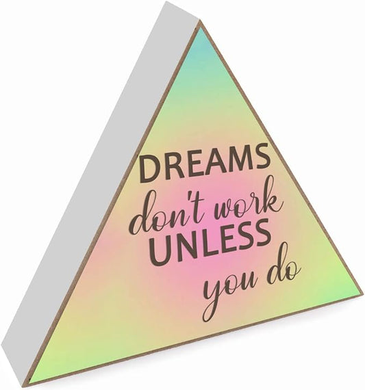 Dreams Don't Werk Unless You Do - Inspirational Quote Wooden Box Sign Nursery Decor Girls Boho Tribal Art Print for Kids Bedroom Nursery Decor Home Office Decor