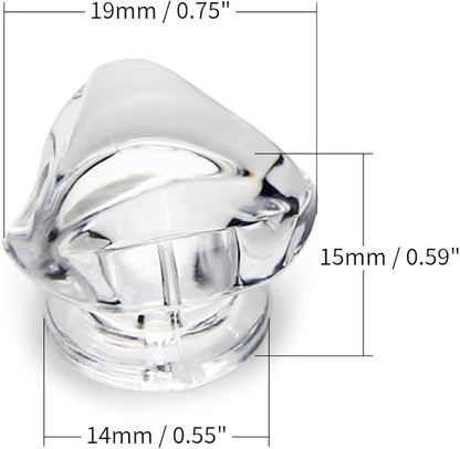 MroMax 12Pcs Tiny Pull Handle Triangle Acrylic Mini Knob 19mm Diameter Clear Shiny Knobs for Jewelry Box, Gift Case and Makeup Box