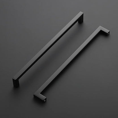 Ravinte 1 Pack Black Cabinet Pulls 11-1/3 Inch Square Cabinet Handles Matte Black Kitchen Hardware for Cabinet Drawer Pulls Come with Screwdriver